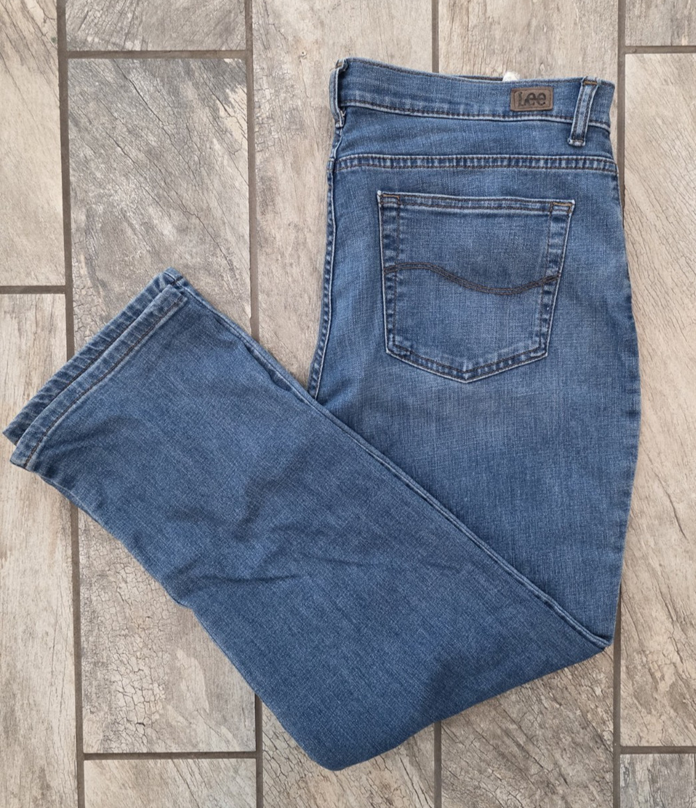 Lee Jeans Mens 32x32 Straight Fit Blue Denim Classic Regular Fit Pants